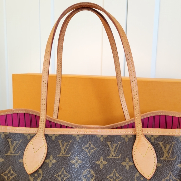 💕CLASSIC Louis Vuitton Neverfull MM Monogram "PEONY/Hot Pink Interior" Tote Bag - Picture 2 of 16